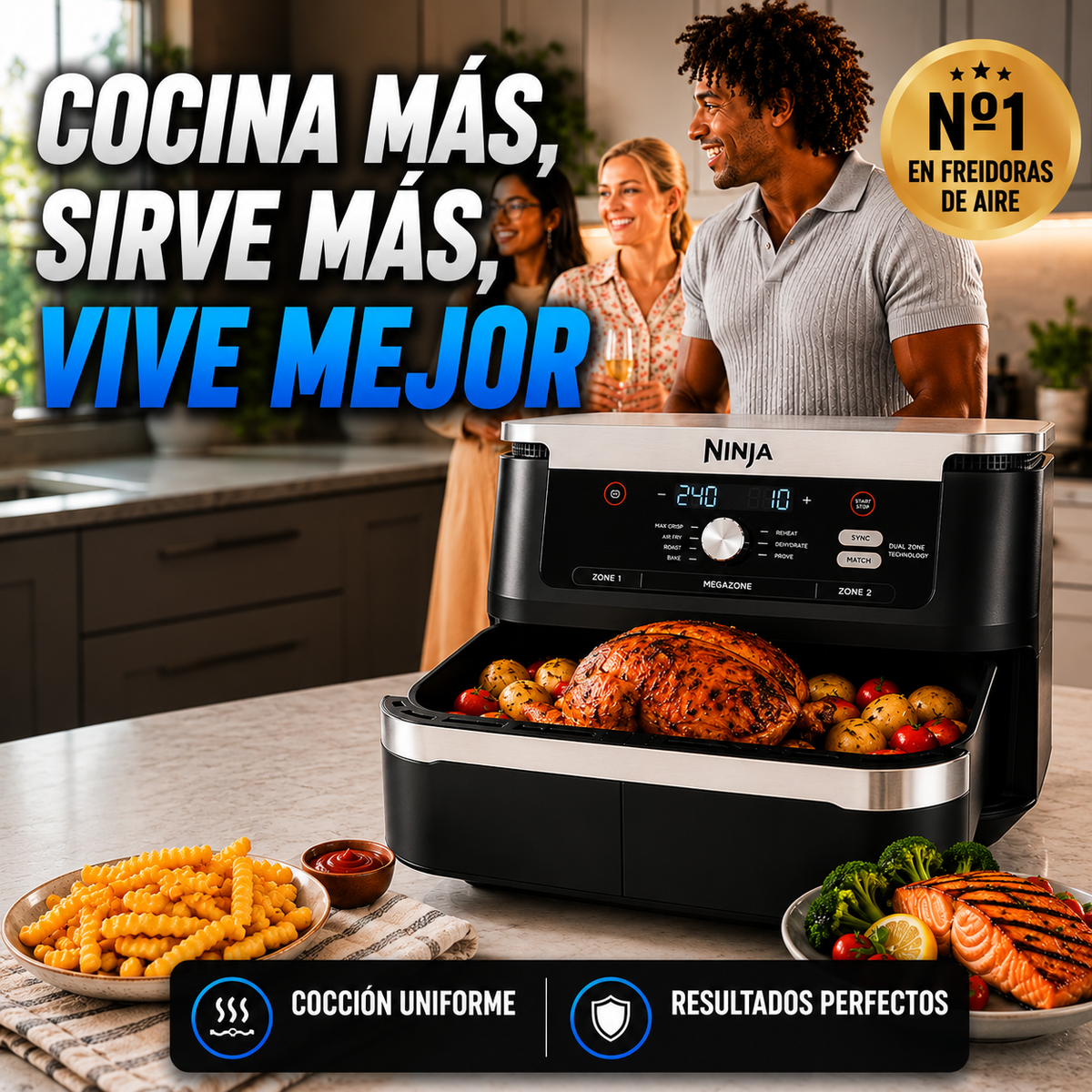 Freidora Lumina de Aire Doble XL 10,4L