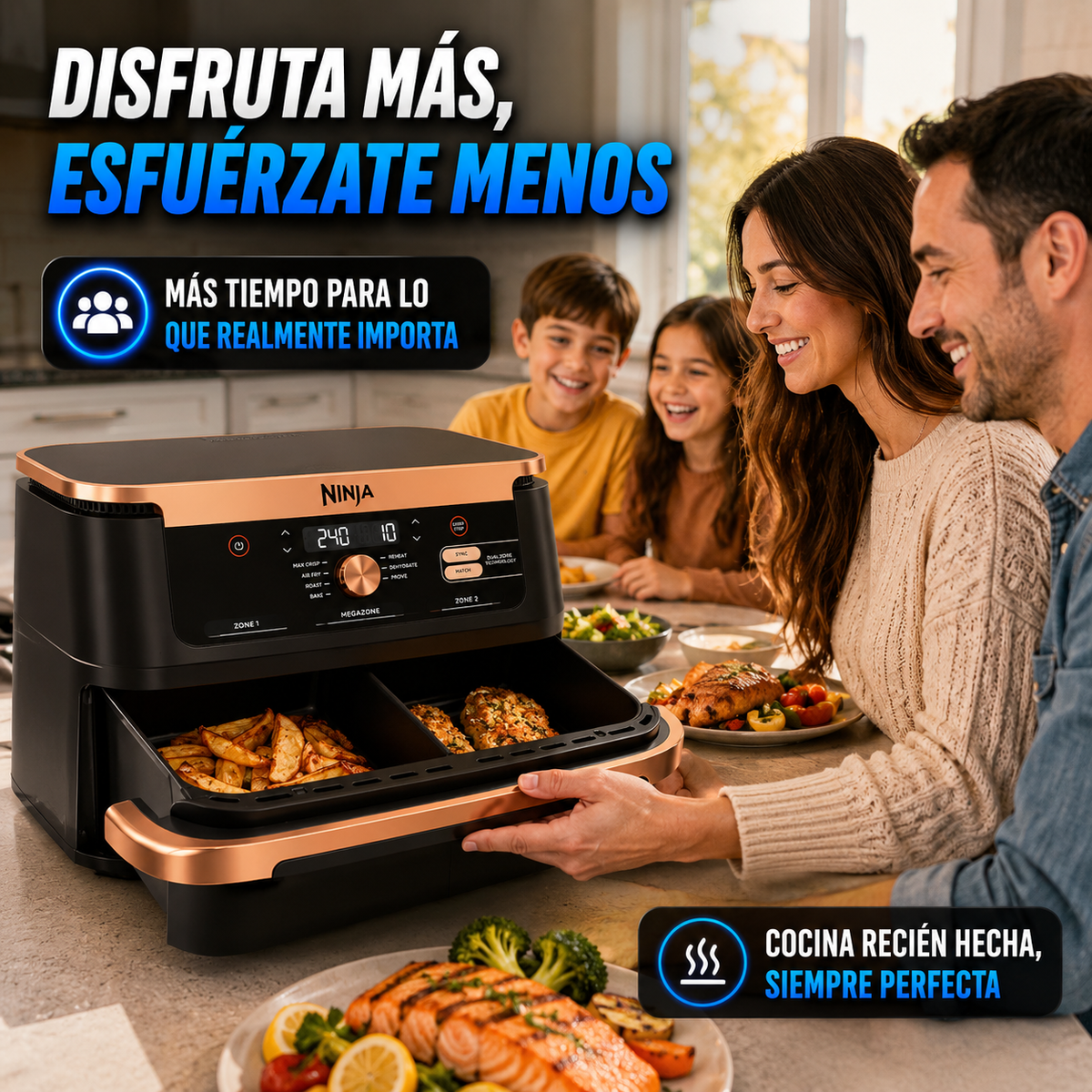 Freidora Lumina de Aire Doble XL 10,4L